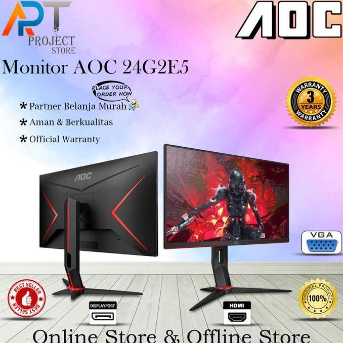 TERLARIS - Monitor AOC 24G2E5 24" FHD 75Hz 1ms sRGB 102% HDMI DP VGA 3Yr