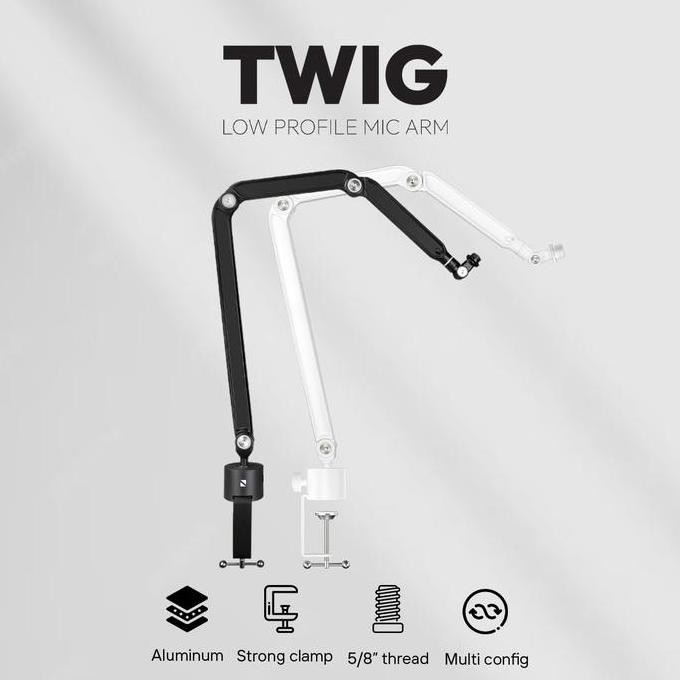 TERMURAH - Noir Twig Low Profile Mic Arm With Alumunium For Noir Voix Microphone