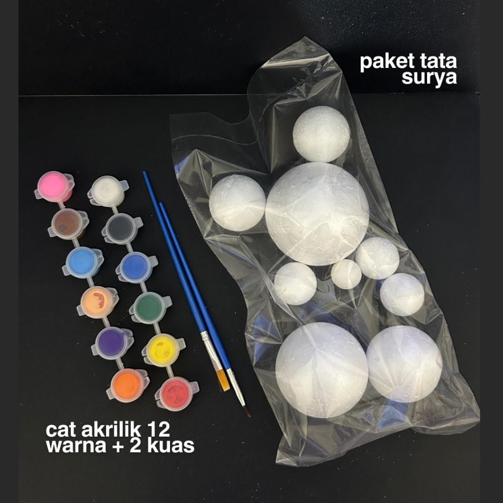 

Terbaru - PAKET BOLA GABUS TATA SURYA MINI + CAT ACRYLIC 12 WARNA ,.