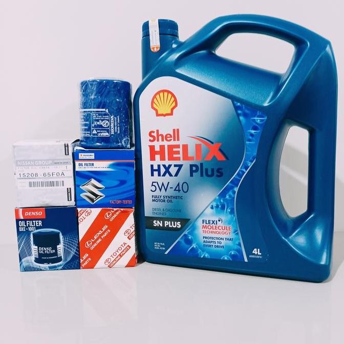 PAKET OLI MOBIL SHELL HX7 PLUS 5W-40 + FILTER OLI