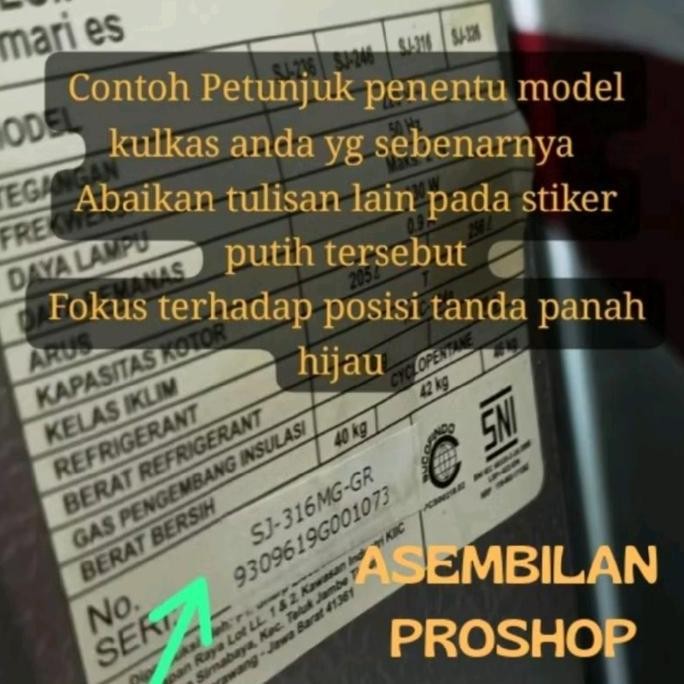 karet magnet pintu kulkas 2 pintu sj-305/sj-315/sj-316/sj-317/sj-326 original