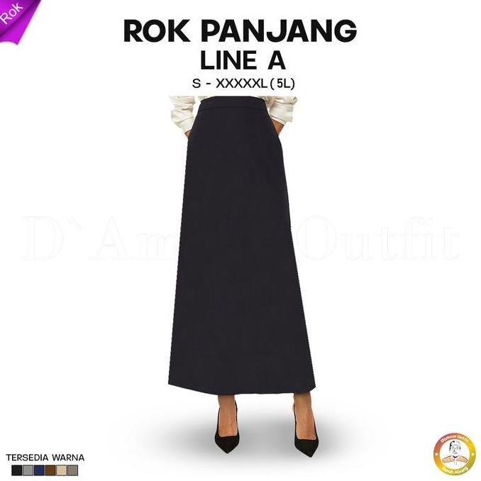ROK SPAN A PANJANG WANITA FORMAL PAKAIAN KANTORAN LONG SKIRT PEREMPUAN KANTOR POLOS ANDROK BAWAHAN K