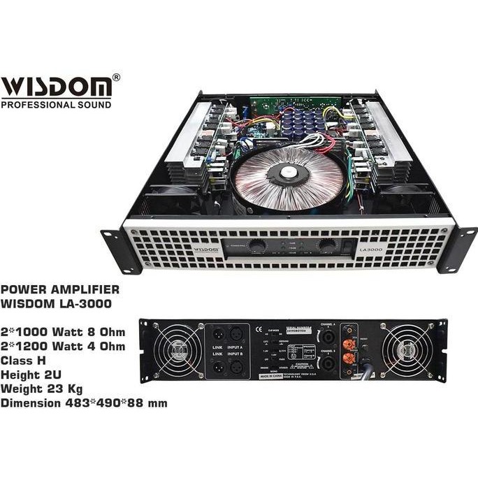 NEW Power Amplifier Wisdom LA3000 LA 3000 LA-3000 2 Channel Original
