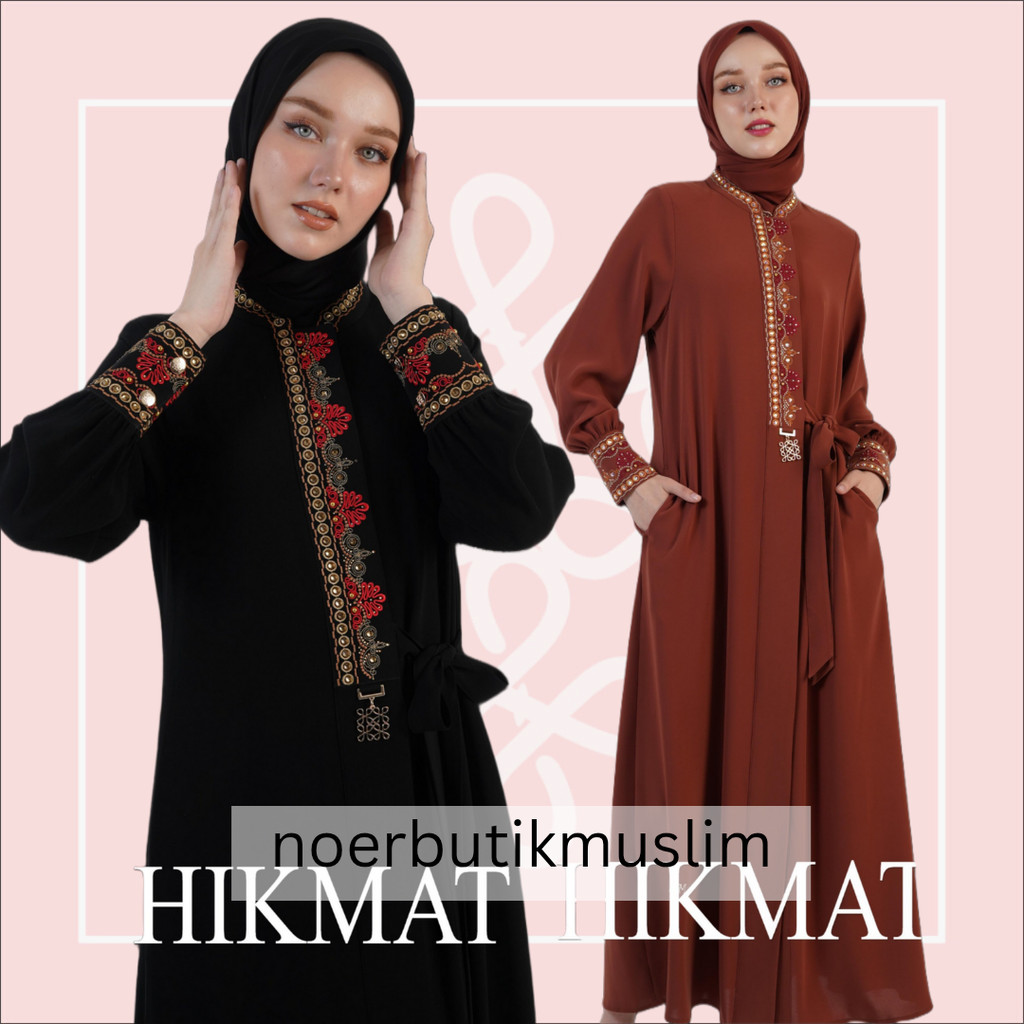 Hikmat fashion original D8411 abaya hikmat Terbaru 2024 ori noerbutikmuslim
