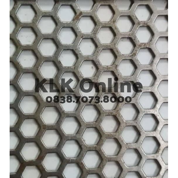 TERBARU - Plat Besi Ram Grill Speaker / Plat Lubang Perforated HexagonalCustom