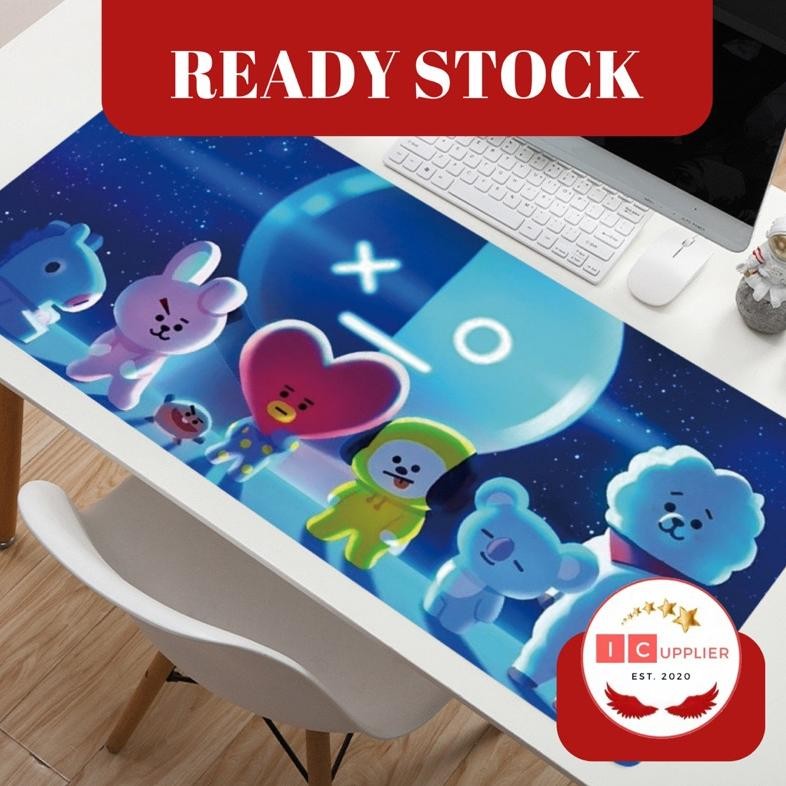 Terlaris [Ori] Icupplier Premium Mouse Pad Gaming 80X30Cm Ketebalan 3Mm Motif Bt21 Bts Lucu Untuk Ko