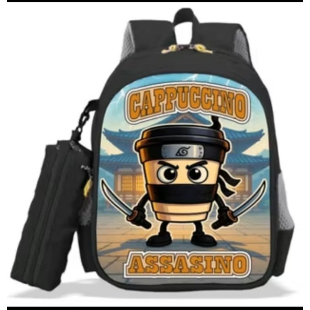 TAS ANAK SEKOLAH ANAK LAKI LAKI VIRAL KARAKTER CAPPUCINO ASSASINO UNTUK SD KELAS 1-3