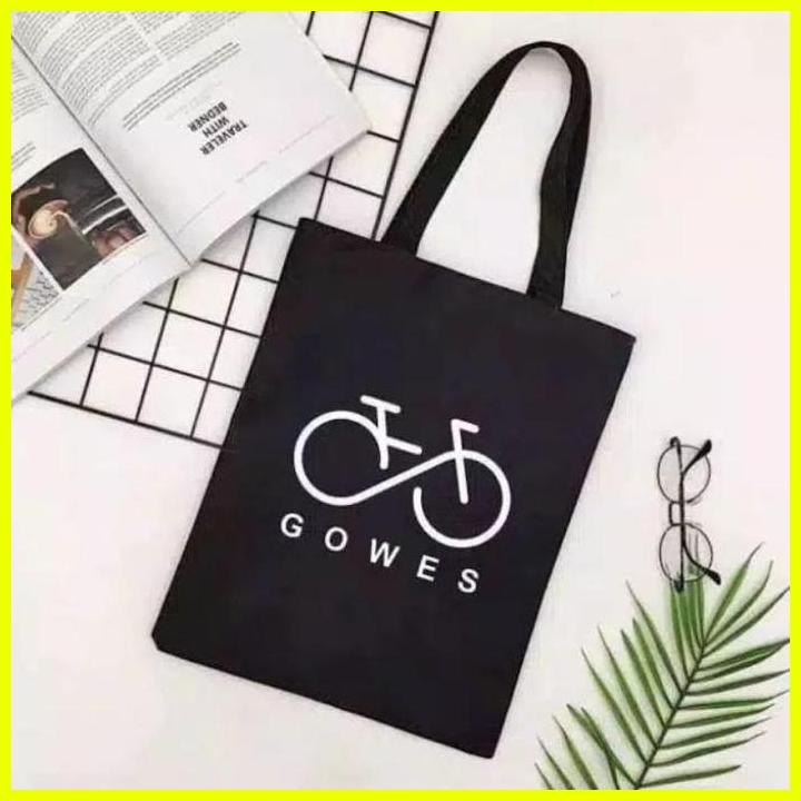 New [Gowes ] Tote Bag Pakai Resleting Tas Wanita Tas Sekolah Lengkap