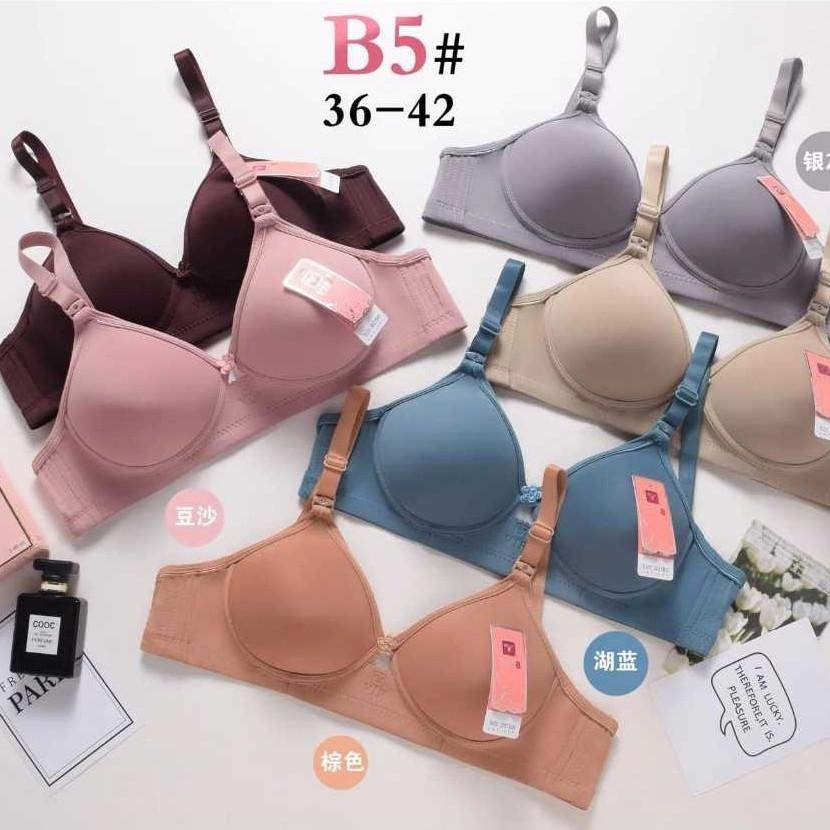 Trendy GROSIR BRA BH LINGCAO B5 ORIGINAL CUP B ( CUP SEDANG) KAITAN 3 BUSA TIPIS TANPA KAWAT ,.