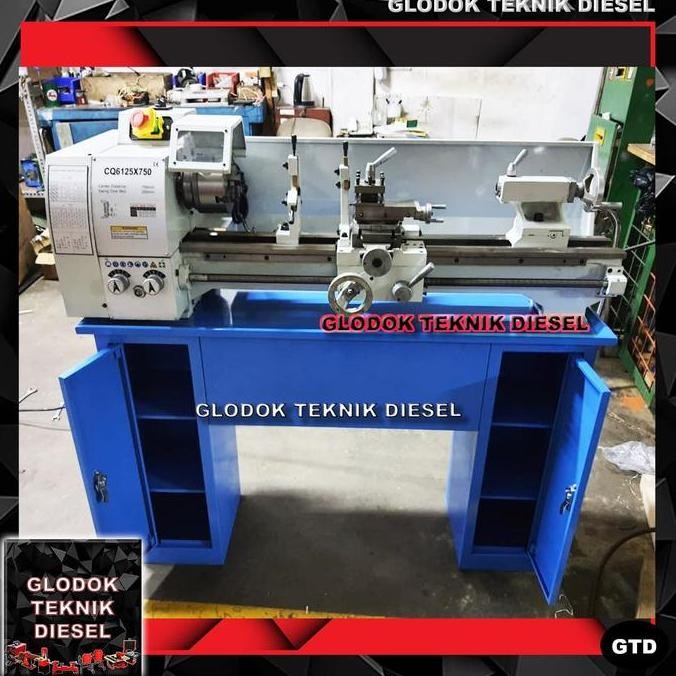 MESIN BUBUT BESI BENCH LATHE CQ 6125 PANJANG 750 MM ORIGINAL TERBAIK