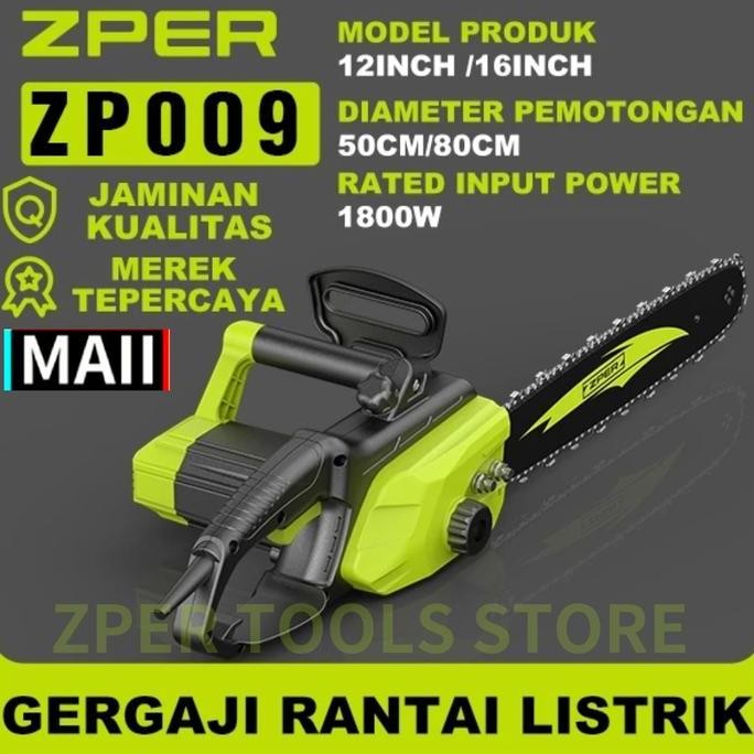 CODZPER Mesin Potong Kayu Mesin Chainsaw Gergaji Potong Pohon Kayu Gergaji Mesin Potong Kayu ZP009 g