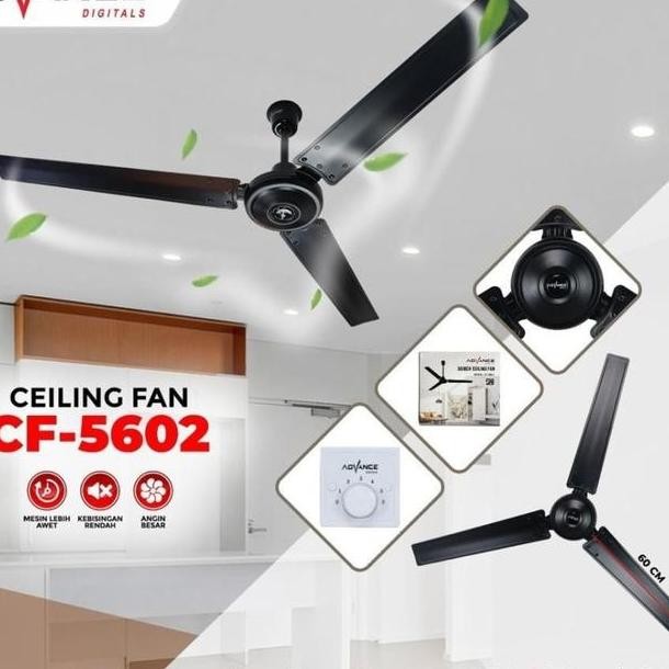 Kipas Angin Gantung Cf5602 Ceiling Fan Besi Hitam
