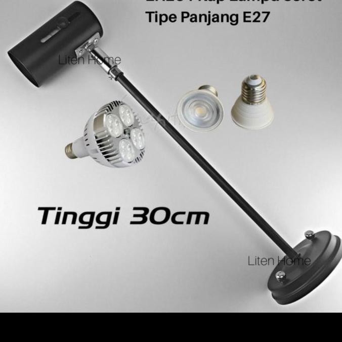 Fiting kap lampu sorot 30cm e27 tempel plafon minimalis fitting tangkai