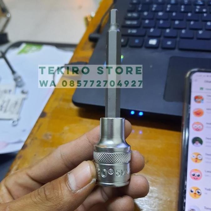 TEKIRO mata kunci sok L ukuran 5 mm ( 5 x 100 mm )