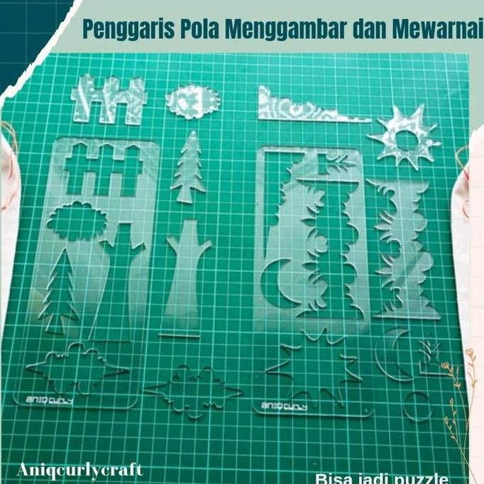 

Penggaris pola menggambar dan mewarnai