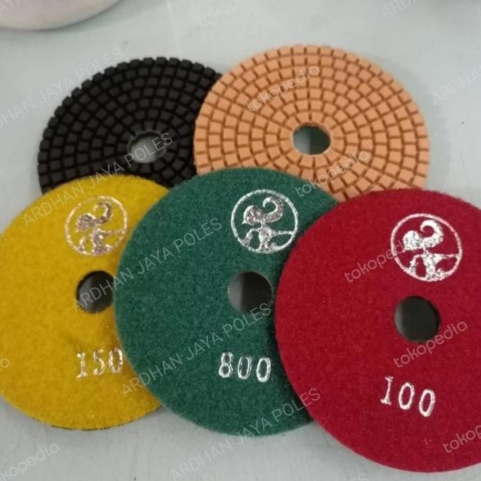 Diamond Polishing Pad 4 inch Poles  Marmer Granit Batu Amplas Lantai
