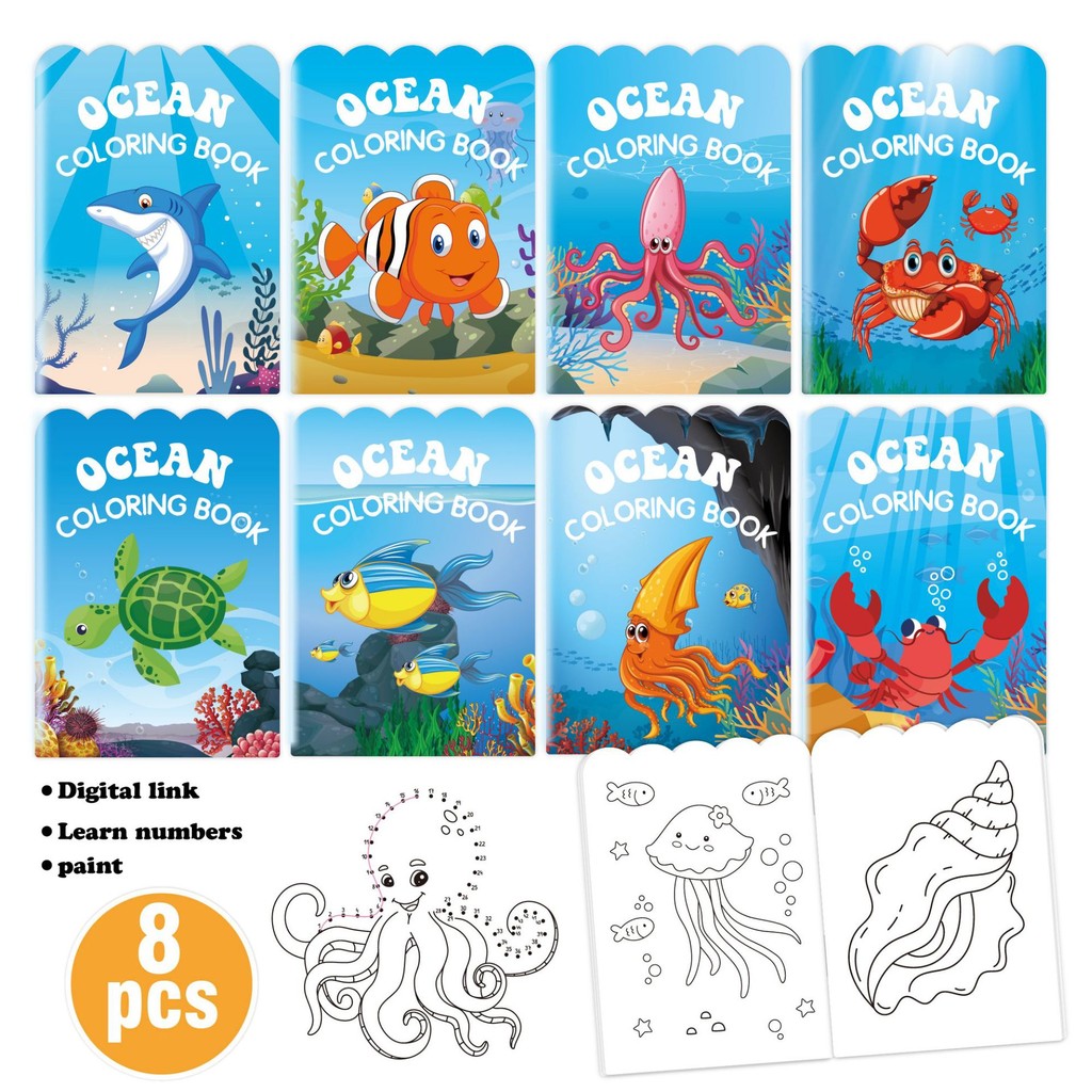 murah Buku Mewarnai 6 Buku/Set Buku Mewarnai Grafiti Kartun Hewan Ternak Buku Mewarnai Permainan