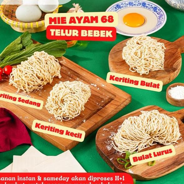 

Mie Ayam Mentah 68 Telur Bebek Spesial Bakmie Ramen Mie Gacoan