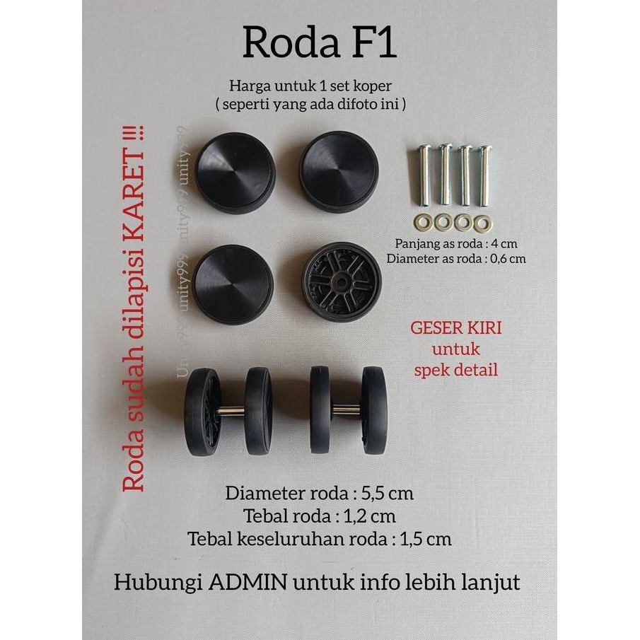 Roda Koper Pengganti Double Wheel Roda Koper Roda Pengganti+As Roda F1