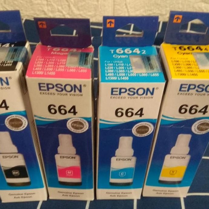 Tinta Epson 664 Black Cyan Yellow Magenta Kemasan Baru murah