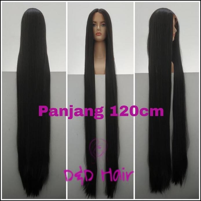 BARU  Wig Rambut - Wig Panjang 120cm - D&D15120 - Black - Wig Hantu