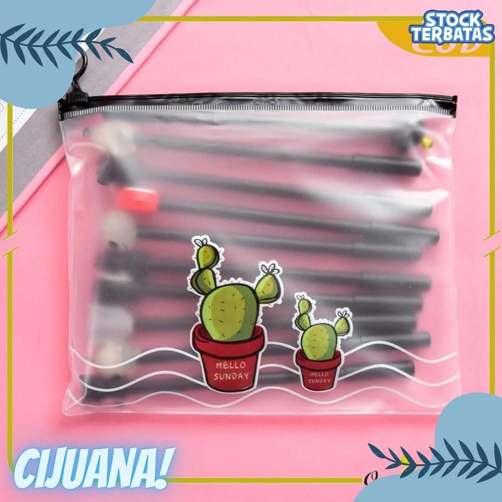 

One-A15 Pulpen Gel Karakter Lucu Set Isi 20Pcs Pena Free Zipper Pouch Tempat Pensil Transparan Murah Terlaris! Produk Ini Banyak Dicari