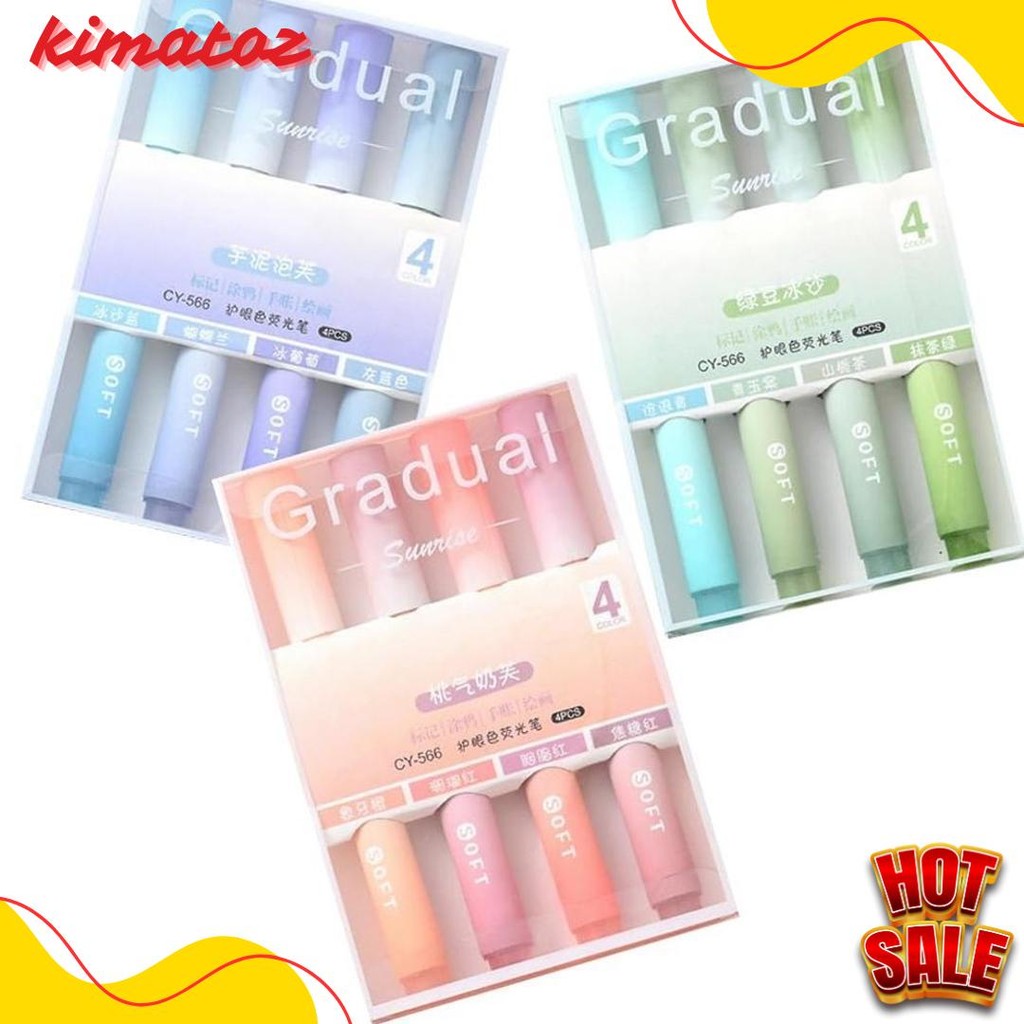 

Bobastore Highlighter Pastel Penanda Teks Set 4In1 Alat Tulis Sekolah / Spidol Pen Marker Warna Gradasi Painting Multifungsi / Textliner Stasionary Import S107 Diskon Setengah Harga