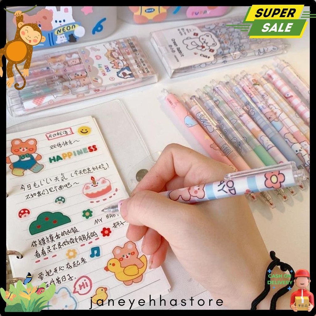 

Hani 6Pcs Pulpen Gel Set Pulpen Aesthetic Tinta Hitam Pena Gel Pen Lucu Pink School Stuff Pulpen 1 Pack Stationery Korea Bolpoin Gel Pen Retractable Pen Alat Tulis Barang Aesthetic Diskon