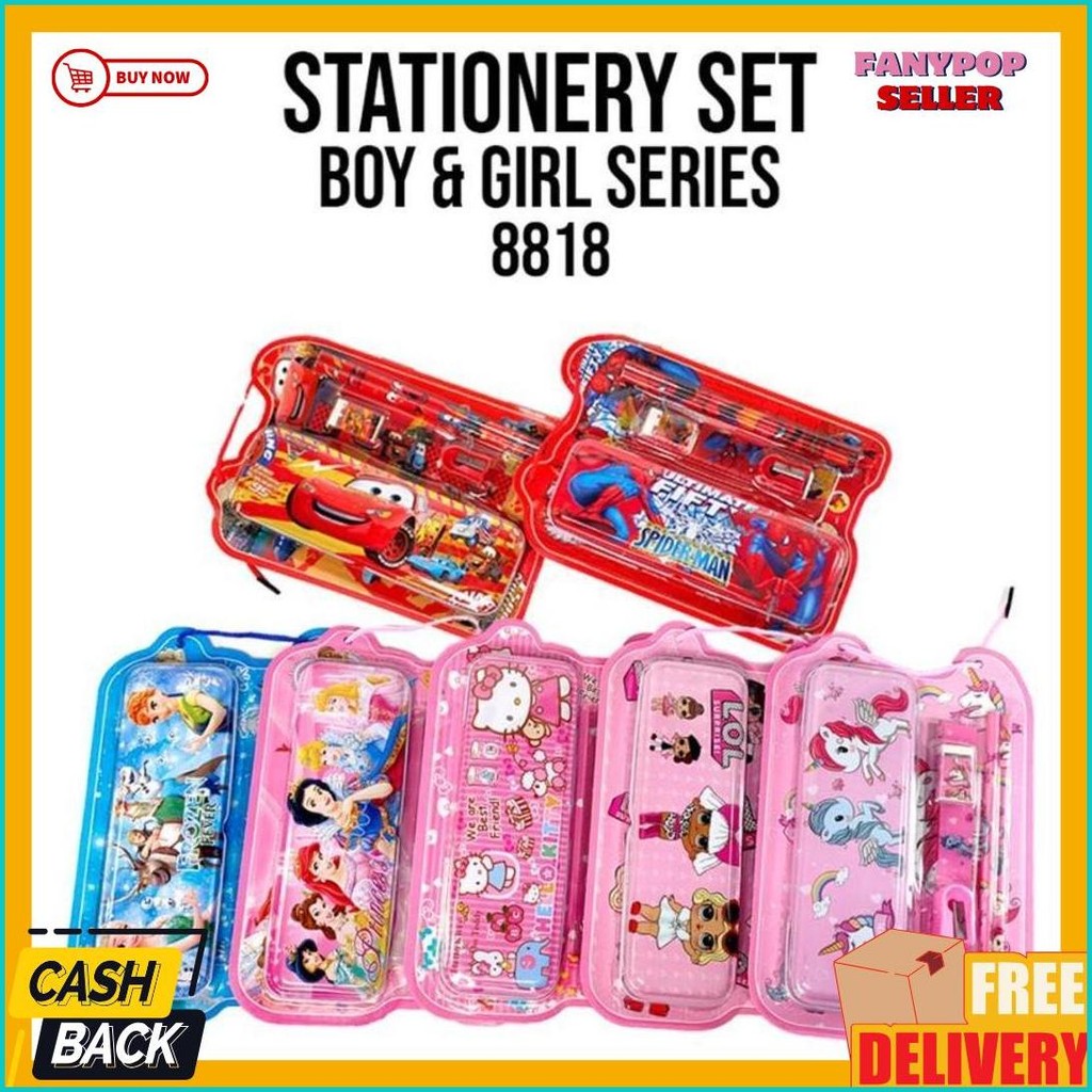 

Stationery Set / Alat Tulis Set / Paket Alat Tulis / Stationery Set Fancy 8818 Dengan Kaleng Diskon Setengah Harga