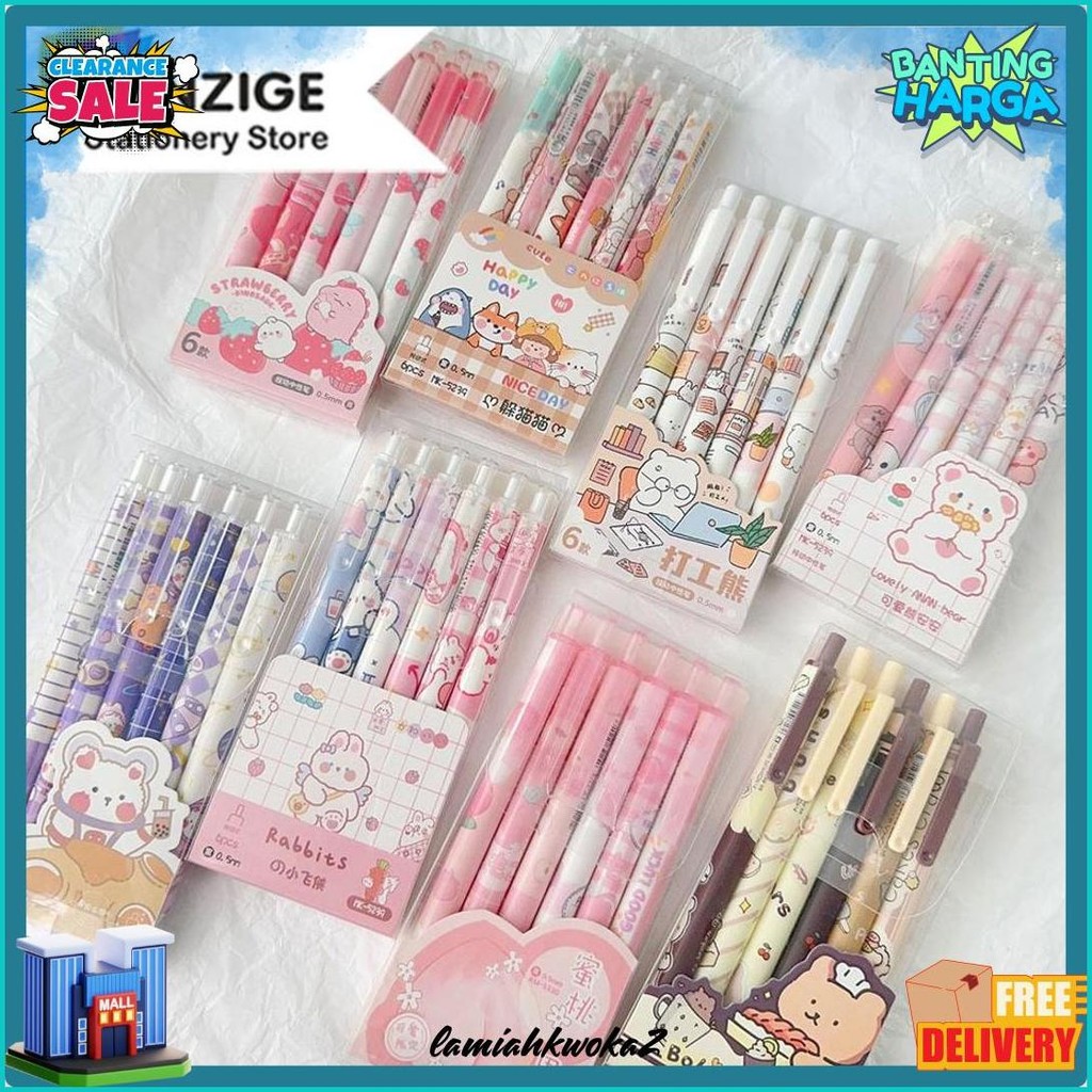 

Winzige 6Pcs Pulpen Gel Set Pena Pen Lucu 0.5Mm Pulpen Aesthetic Gel Pen Pulpen 1 Pack Mekanik Pulpen Tinta Hitam Alat Tulis Stationery Bulpen Bolpen Diskon