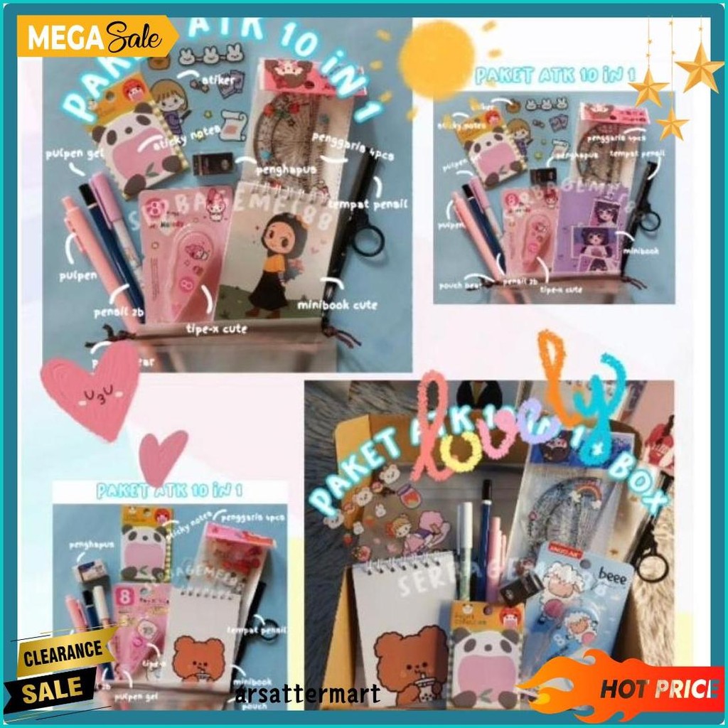 

Serbagemes88 - Set Alat Tulis 10 In 1 Lengkap / Stationery Untuk Hadiah / Hampers Kado Gift / Paket Alat Tulis / Alat Tulis Paket / Sekolah / Stationery Set Aesthetic Diskon Setengah Harga