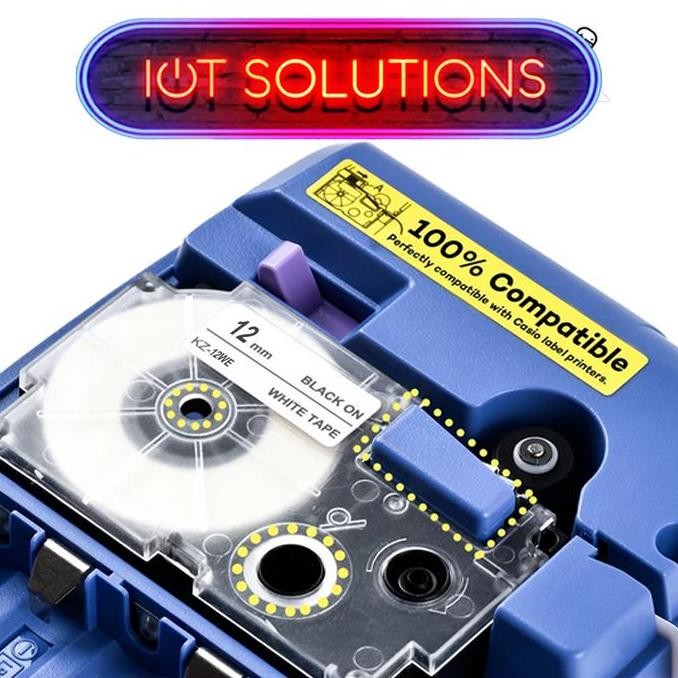 

Label Tape 12mm XR-12WE Compatible Printer Casio KL-60 KL-120 KL-130 KL-820 EZ murah