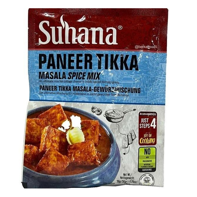 

=====] Paneer Tikka Masala Spice Mix Suhana / Bumbu Masak Instan Cottage Cheese Keju India Halal