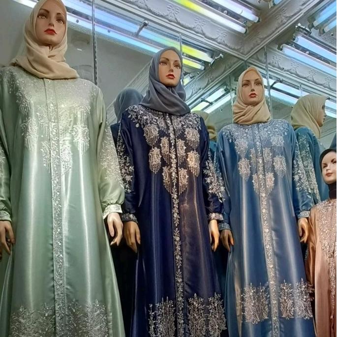 Gamis Silk Cristal - Dress Bordir Pintu Aceh - Baju Gamis Pesta dan Lebaran Terbaru Mewah Muslim Nya