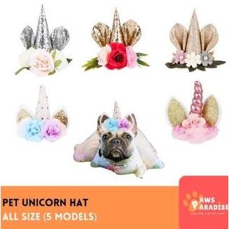 Topi Headband Anjing Unicorn / Pet Unicorn Headwear Costume