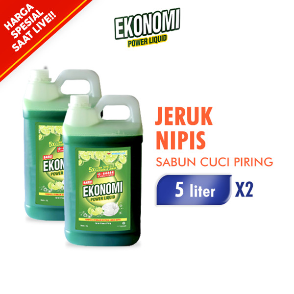 [SPECIAL LIVE] Ekonomi Sabun Cuci Piring Jeruk Nipis Jerigen 5 Liter x2