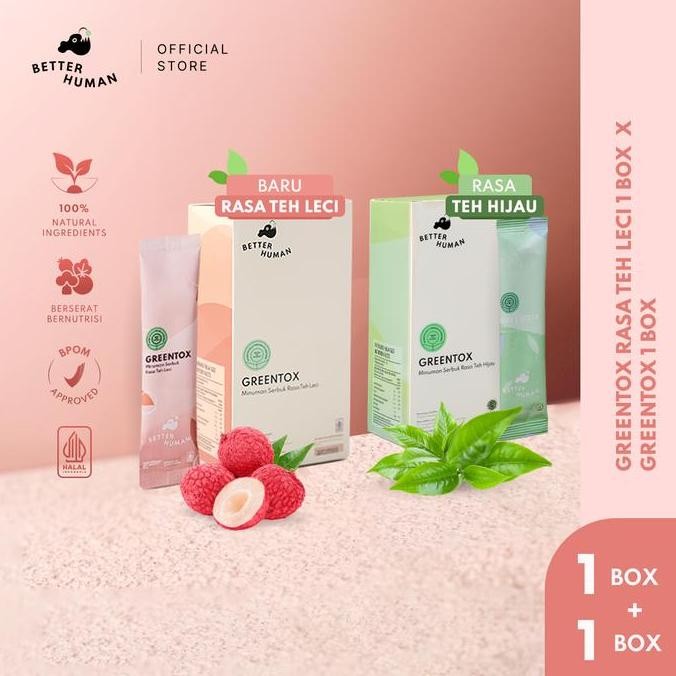 

Greentox Teh Leci 1 Box + Greentox 1 Box Isi 10 Sachet - Detox Herbal Termurah