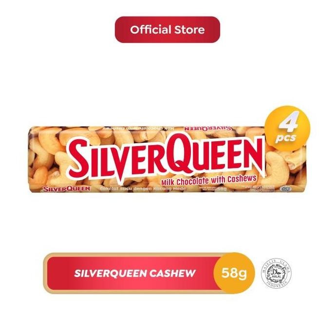 

Silverqueen Cashew 58g Cokelat Batang Isi 4pcs Coklat Silver Queen Almond Termurah
