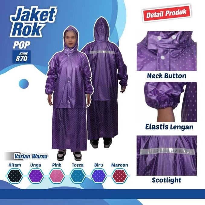 JAS HUJAN ROK POLKADOT - JAS HUJAN ROK ONDE PREVIA 870