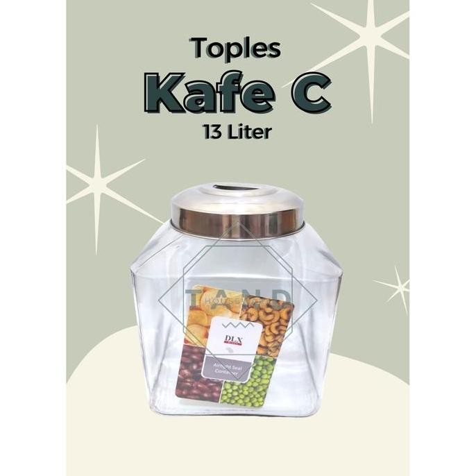 TOPLES KACA BESAR KEDAP UDARA DLX KAFE C SEAL 13 LITER GLASS JAR