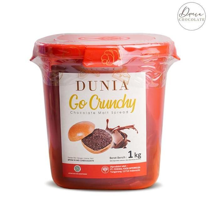 

Dunia Go Spread Choco Crunchy Malt 1kg Olesan Coklat Crunchy Cemilan Manis Termurah