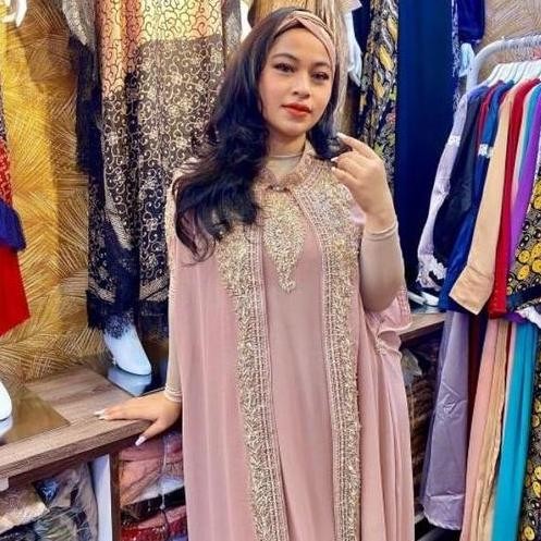 DRESS KAFTAN MAHERA  FREE MANSET+BANDANA KAFTAN WANITA TERBARU MAHERA SELENA ANTI NERAWANG ANTI KUSU