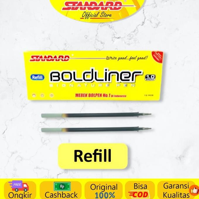 

tersedia refill pulpen standard boldliner 1.0mm - isi ulang ballpoint tinta tebal
