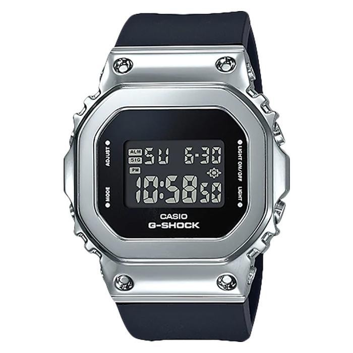 Zjs Jam Tangan Wanita Casio G-Shock Gm-S5600-1Dr S Series Metal Square Ladies Digital Dial Black Res