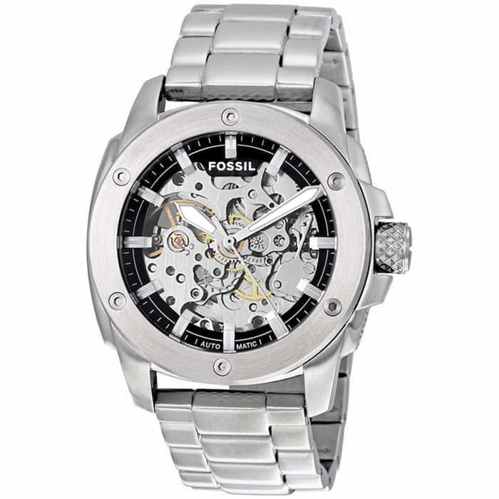 Jam Tangan Pria Fossil Otomatis Transparan Fossil Skeleton