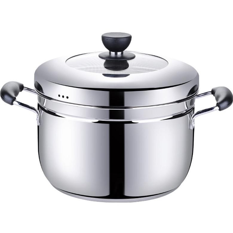 New PANCI KUKUSAN 2 SUSUN UKURAN BESAR TUTUP KACA STEAMER JAPAN BAKPAO SIOMAY KUE DANDANG PANCI JEPA