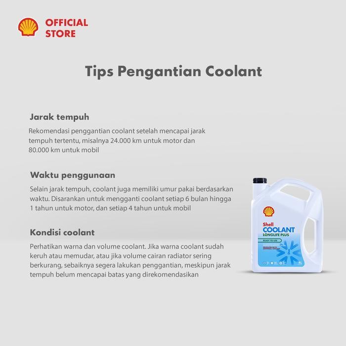 Shell Coolant Longlife Plus (4L) Original Dan Terpercaya