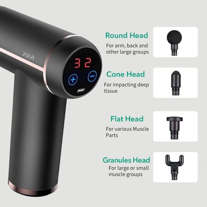 Zola Fascia Massage Gun Fascial Gun Massage Electric Pijat Otot Muscle Original Dan Terpercaya