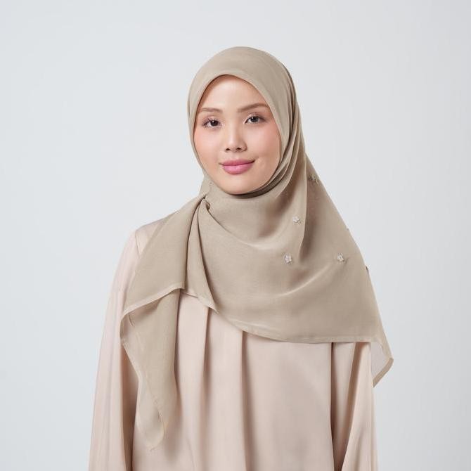 napocut Hijab - Jasmine Sulam - Hijab Segiempat Paris Jepang Premium Motif Bunga Melati 115 x 115 cm