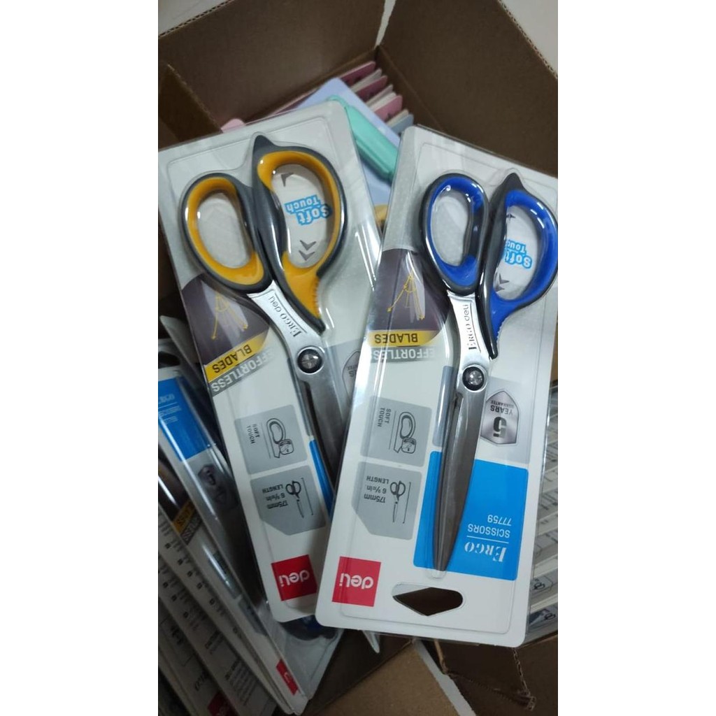 

Buruan serbu] gunting deli ergo E 77759 panjang 175 mm soft touch safer & blunt tip kemasan 2024